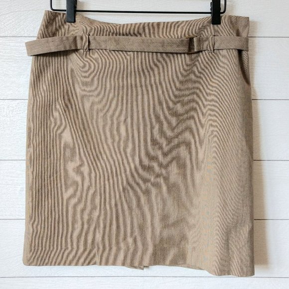 Kenneth Cole Reaction Belted Tan Work Skirt - Picture 1 of 6